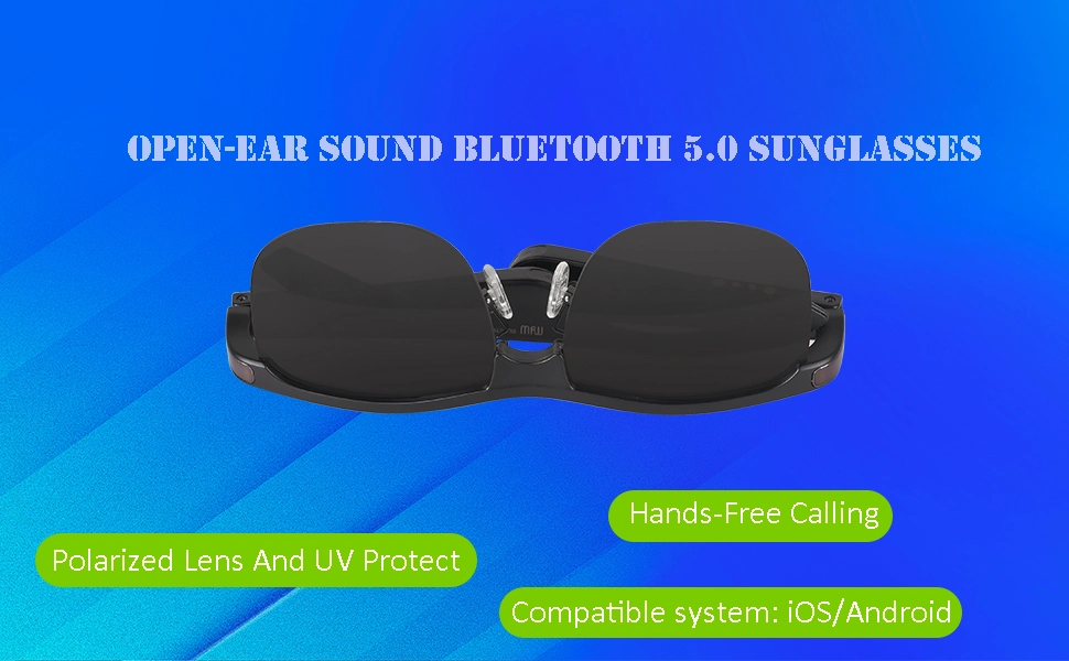 Myw Wholesale Sport Wireless Bluetooth Audio Sunglasses Eyewear Voice Assistant Eyeglasses with UV400 Protection & Polarized Lens