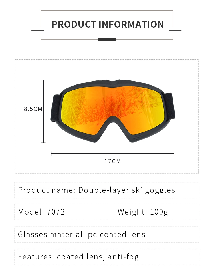 Rts 7072 Fashion Outdoor Colorful Lens Children Ski Googles Anti Fog Snow Goggles Kid Ski Glasses